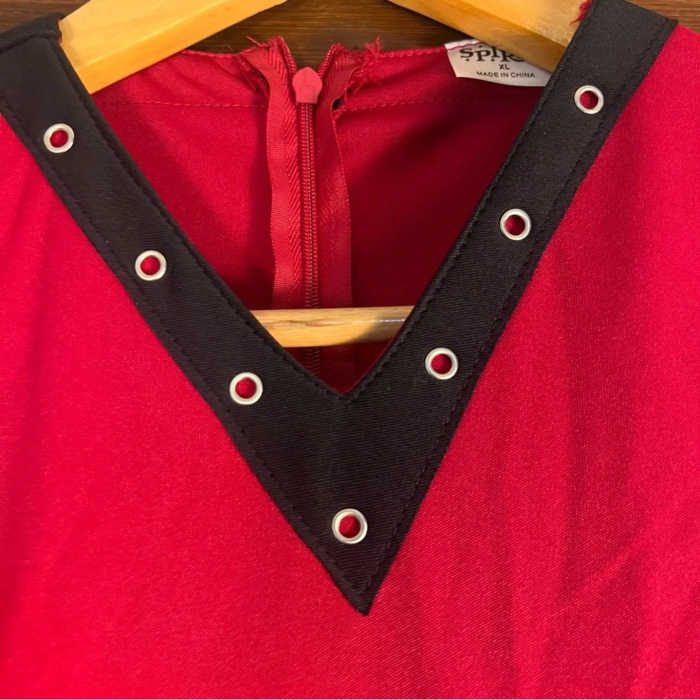 Spirit Halloween Zombie Cheerleader Red and Black Kids XL‎ Costume Dress